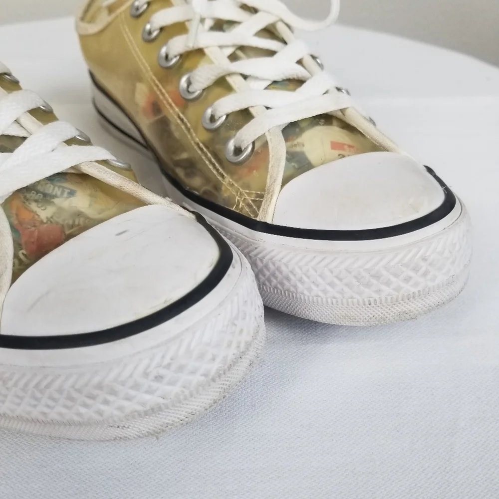 Converse 90s/Y2K Style Clear PVC Low Top Chuck Taylor Sneakers Size 8